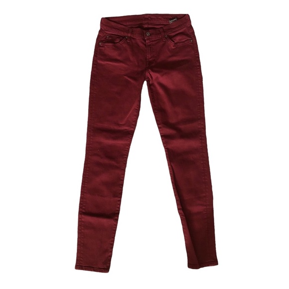7 For All ManKind Red Skinny Jeans - Picture 1 of 13